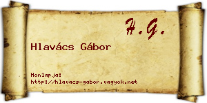 Hlavács Gábor névjegykártya